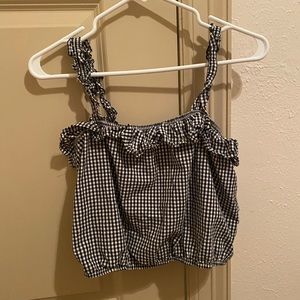 AE gingham crop top
